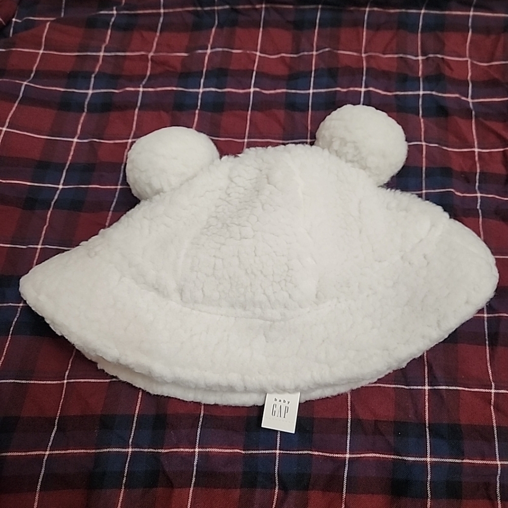 Baby GAP Faux Fur Bear Fleece Lined Bucket Hat Unisex Boy Girl XS S 12-24 month